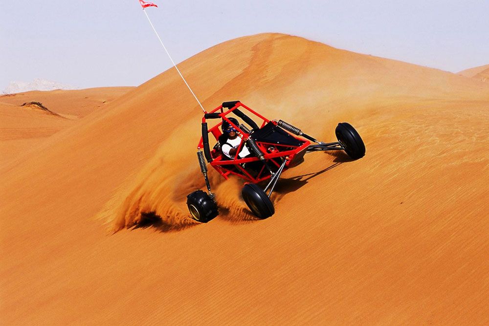 The journey begins of dubai desert from select up point boarding into 4x4 wheel drive.