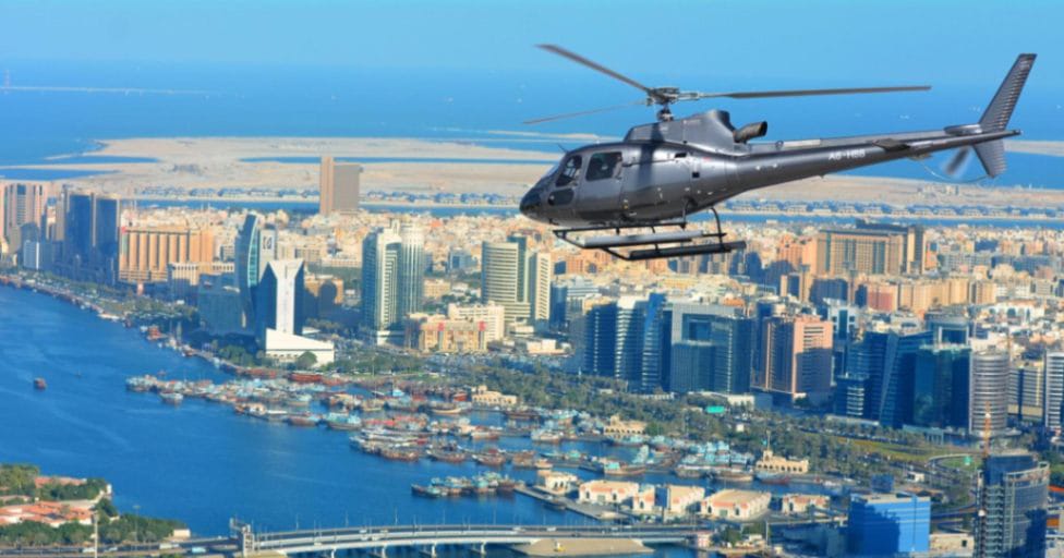 This luxury helicopter ride in Dubai sights, including the majestic Burj Khalifa, the man-made wonderland of Palm Jumeirah