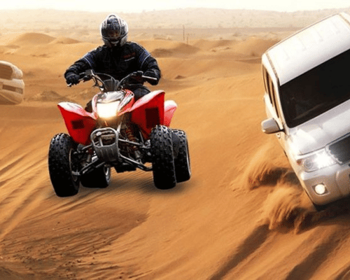 evening desert safari with quad bike - tripscape tourism