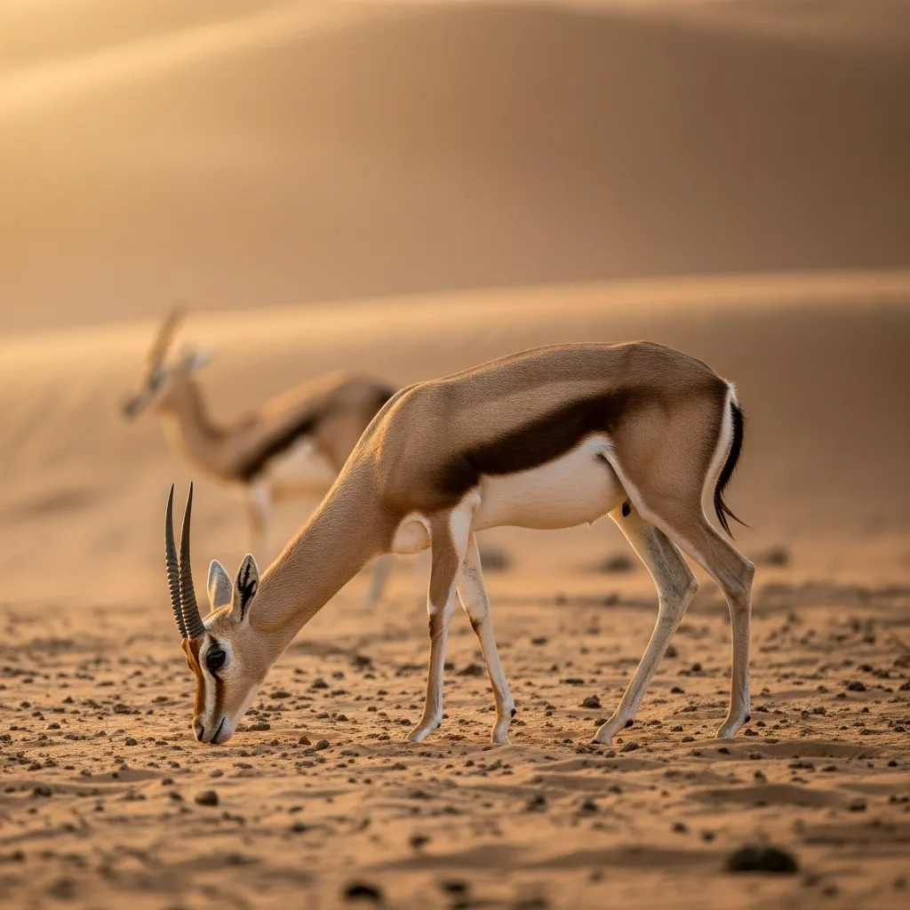 Arabian gazelle sightings Dubai near sand dunes