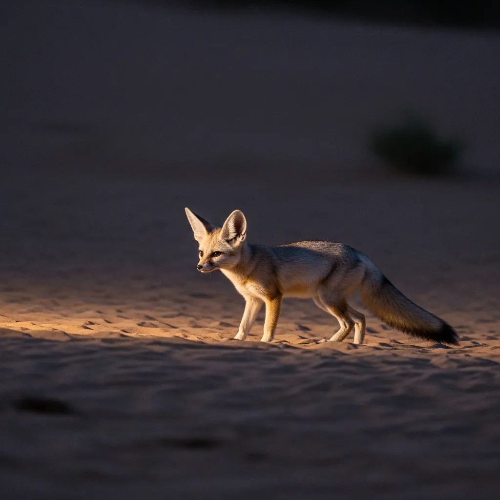Desert fox spotting Dubai at twilight