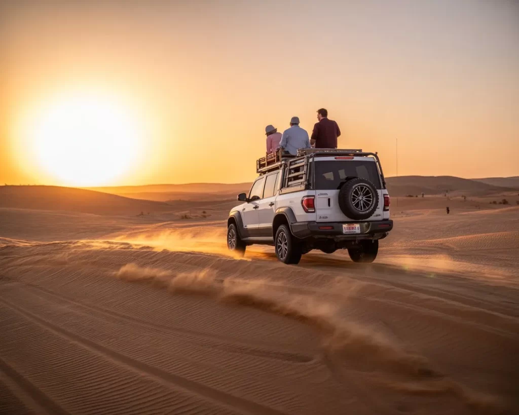 Feel the magic of the desert as the sun goes down. The sunset desert adventure is full of colors and excitement. An evening dune ride also includes dinner, shows, and more fun activities.