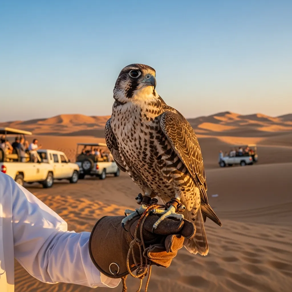 Falconry experience Dubai desert cultural show