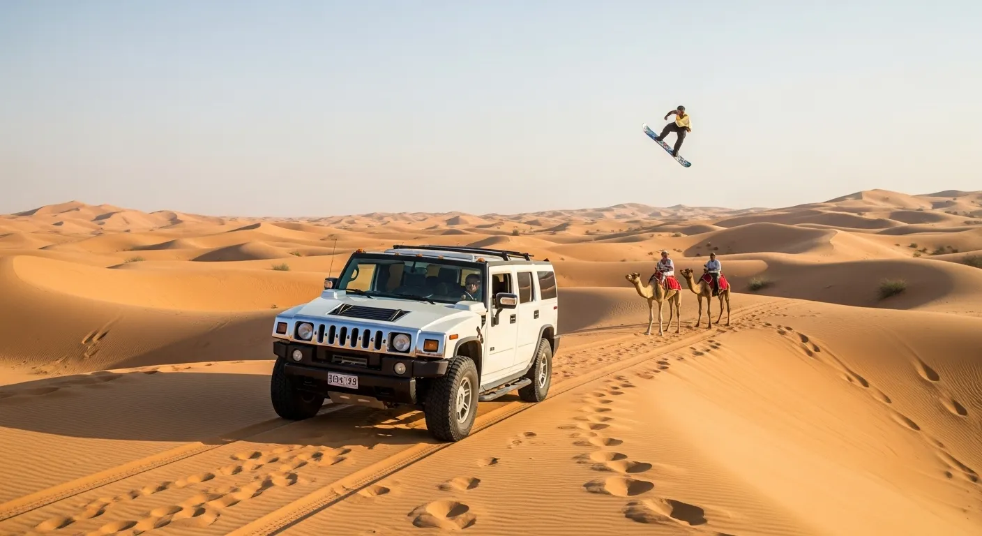 Morning Hummer desert safari in Dubai with sunrise views