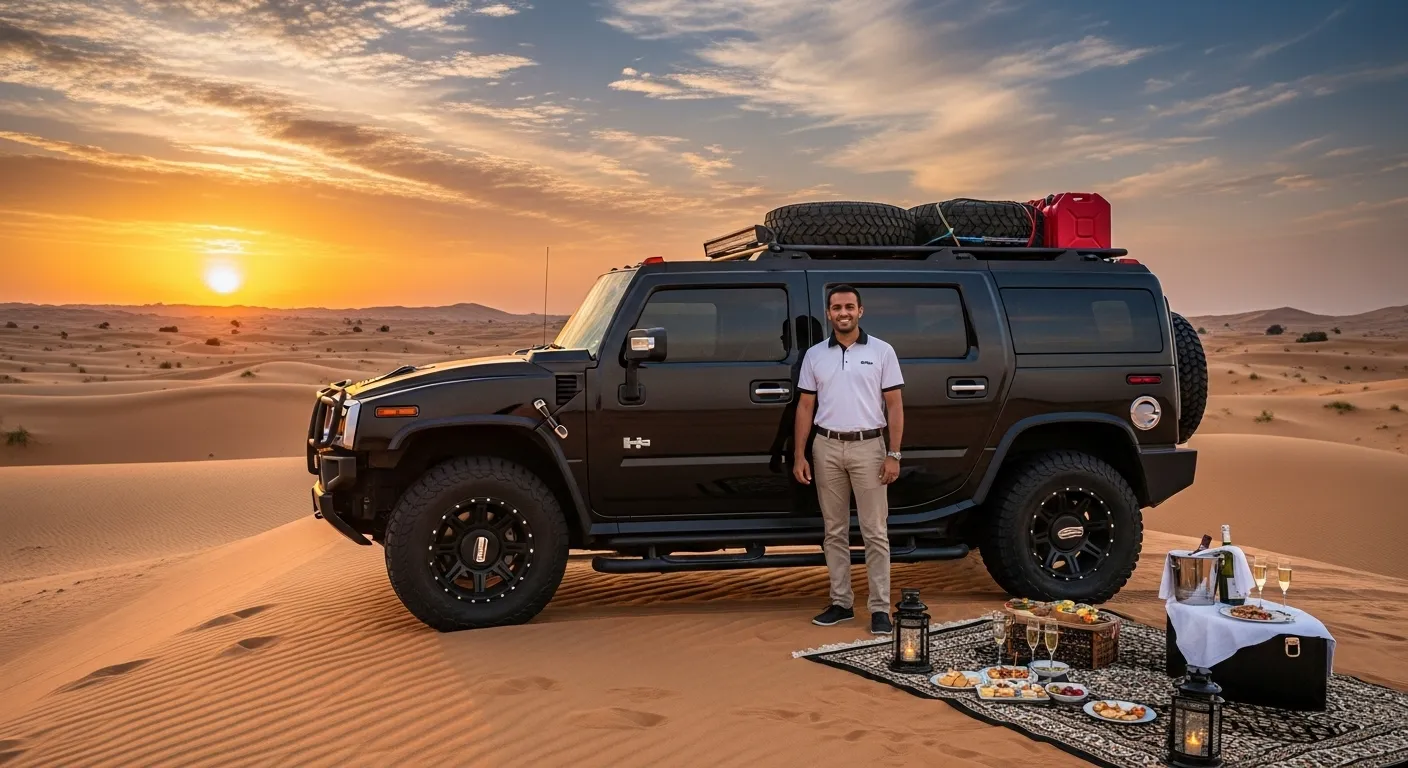 Luxury private VIP Hummer desert safari with exclusive services in Dubai