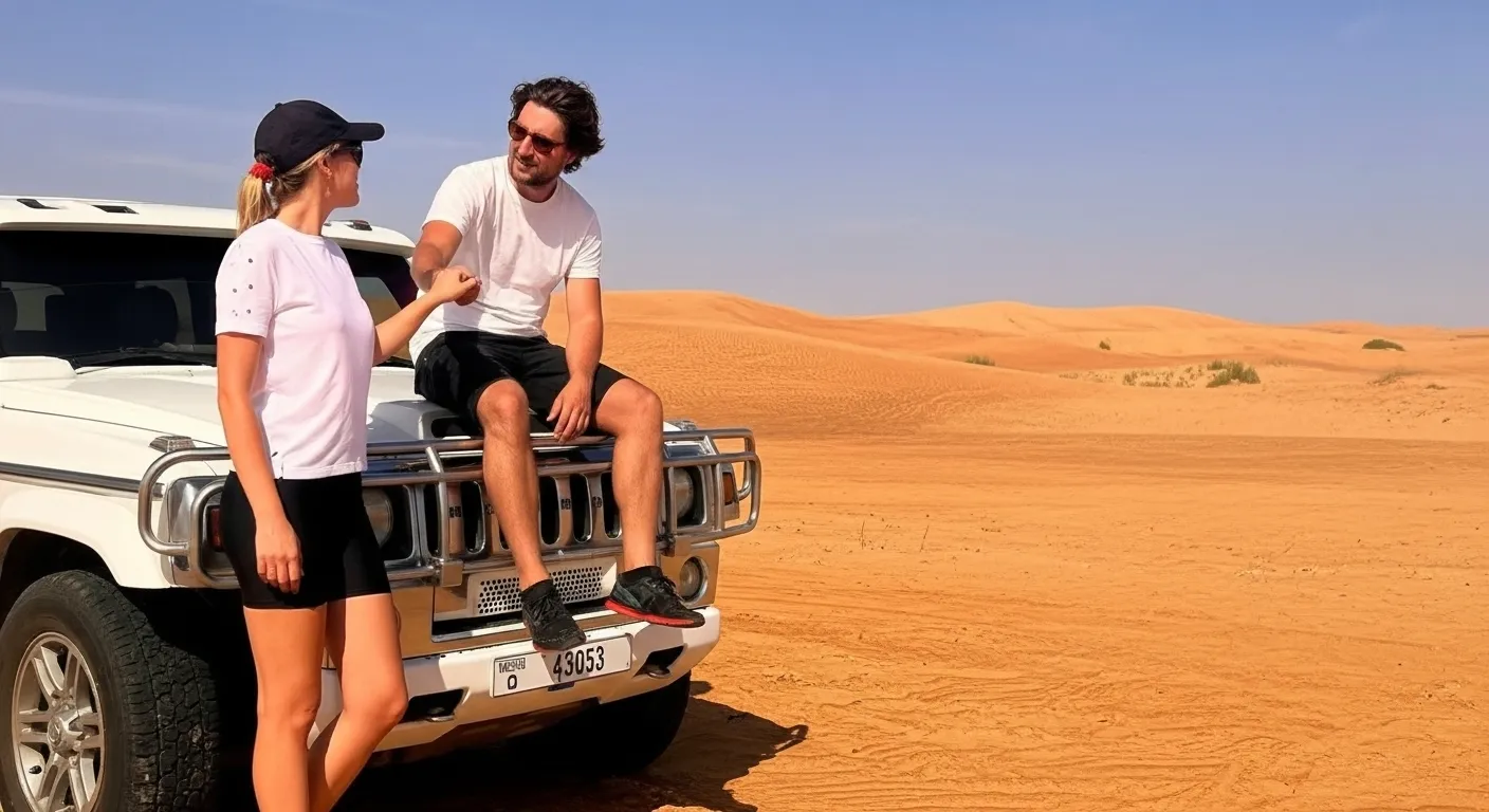 Hummer desert safari Dubai adventure with dune bashing and BBQ dinner