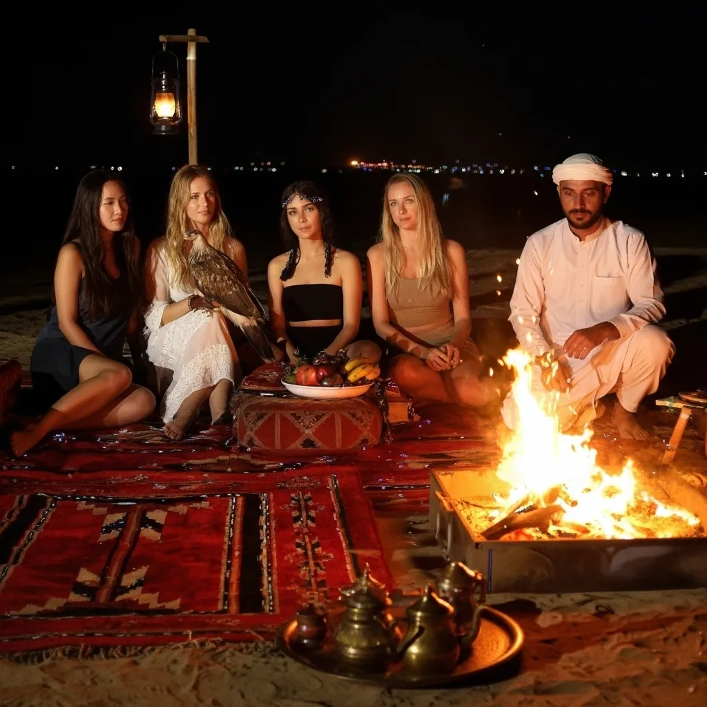 Traditional Arabic BBQ dinner
