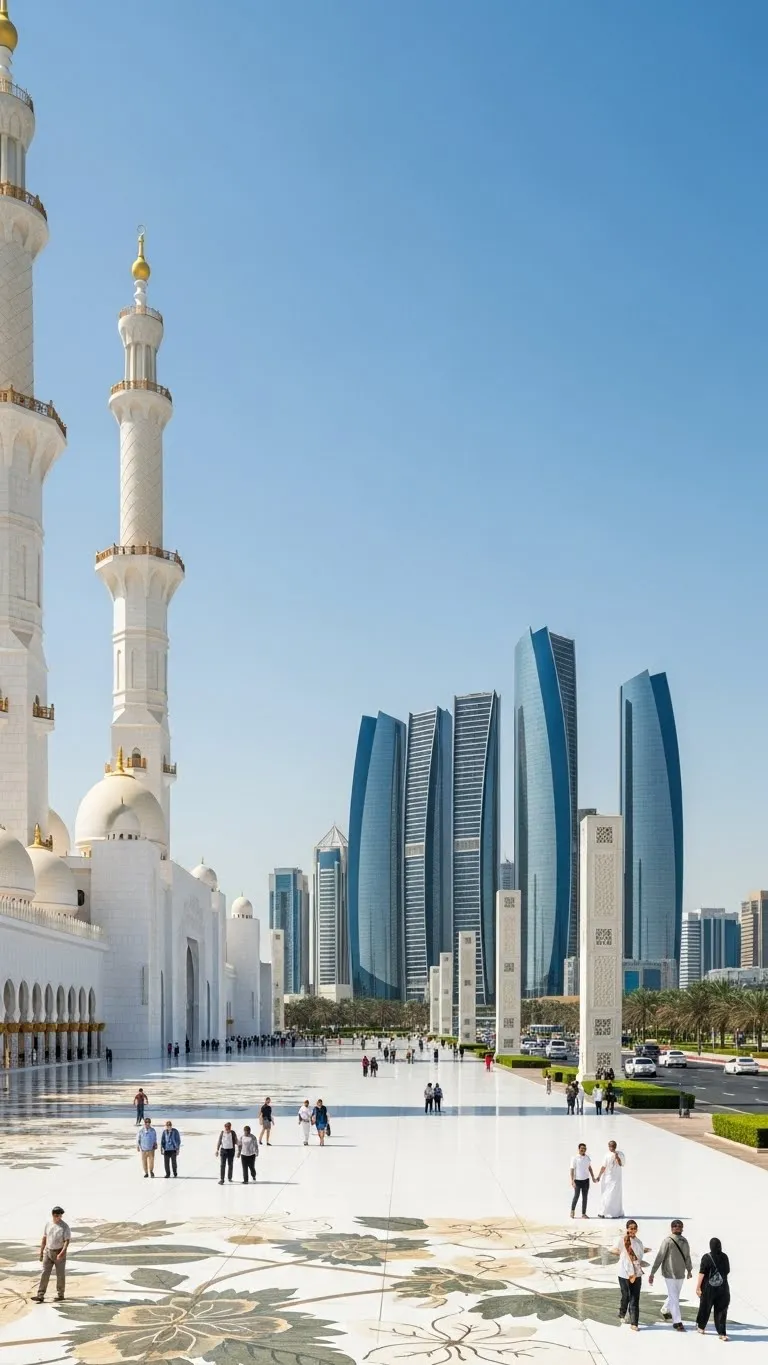 Half day Abu Dhabi city tour showing Sheikh Zayed Grand Mosque and Abu Dhabi Corniche
