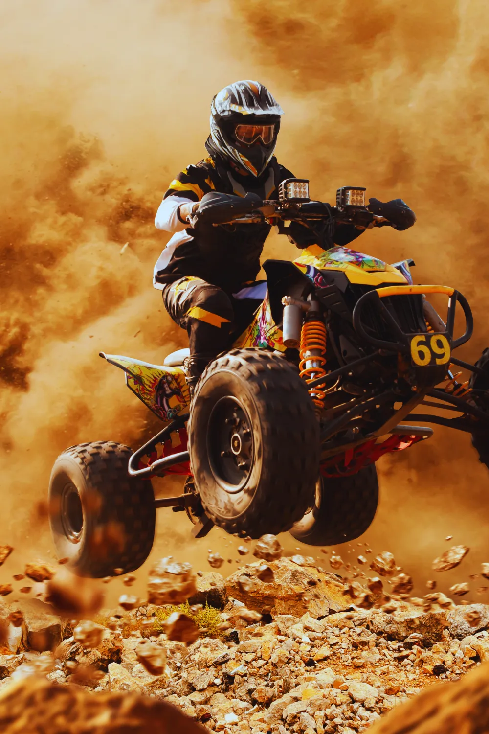 Quad biking adventure in Dubai desert sand dunes