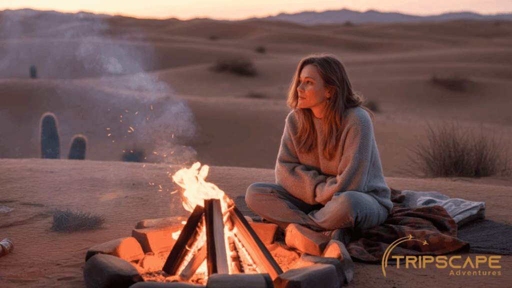 Sitting Near Campfire