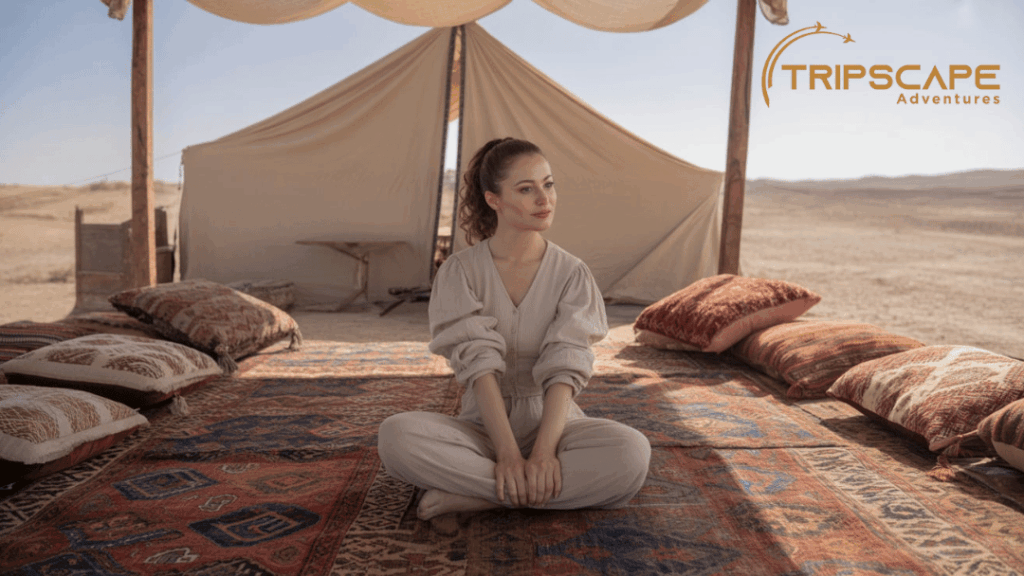 Sitting on Carpet with Cushions