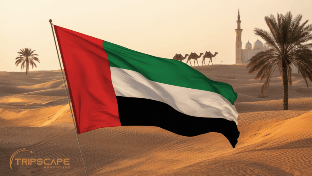 UAE Flag on a Small Pole