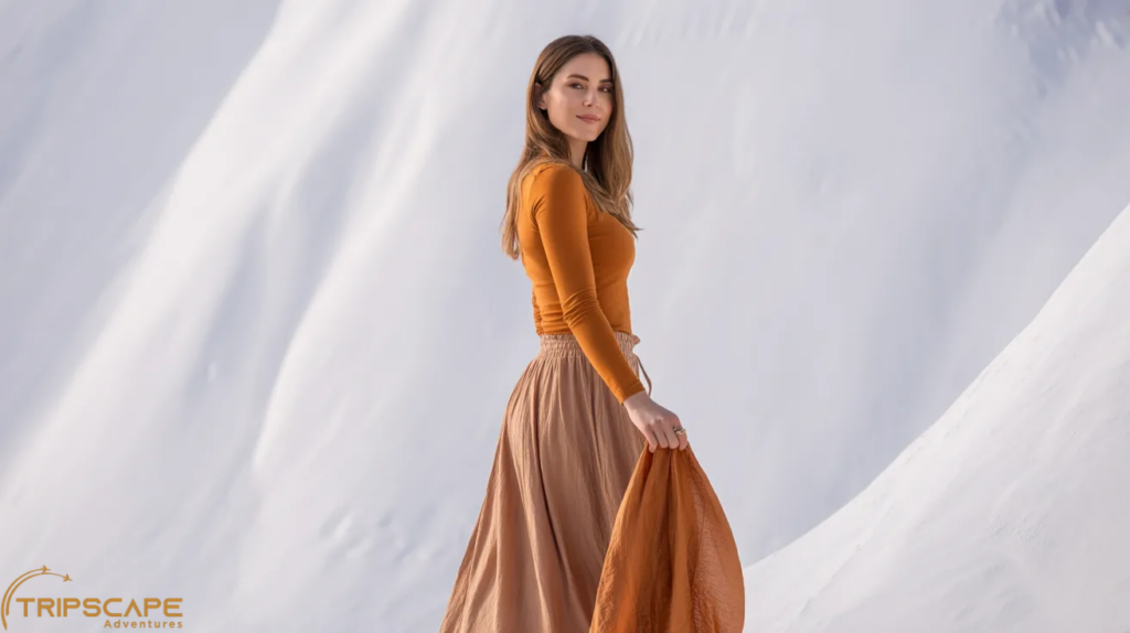 Boho Skirt + Fitted Long Sleeve