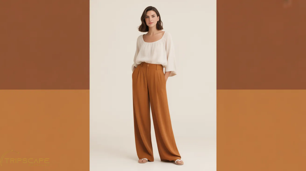Wide-Leg Linen Pants + Modest Top